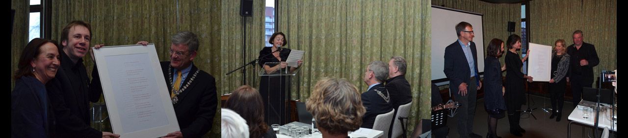In the name of FBW Belinda offers the poem to Jan van Zanen.